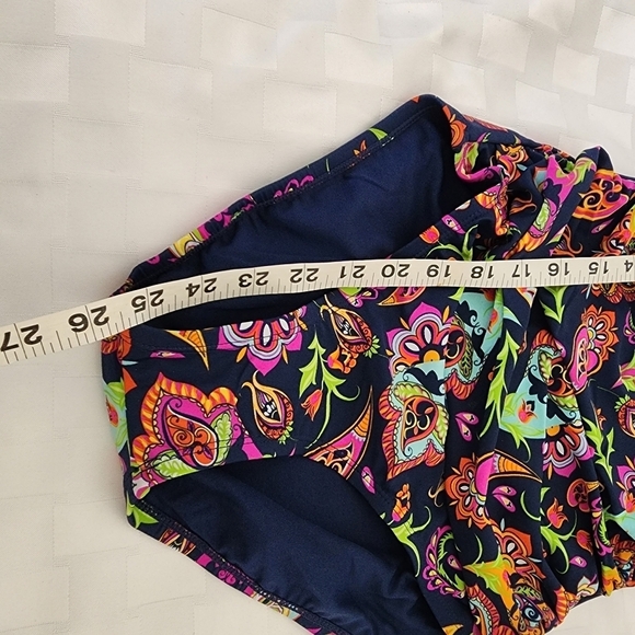 Ellen Tracy Blue Multi Color Floral Print Swimsuit Size 6 NWT - Picture 5 of 5